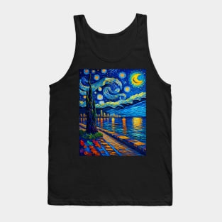 Miami beach at starry night Tank Top